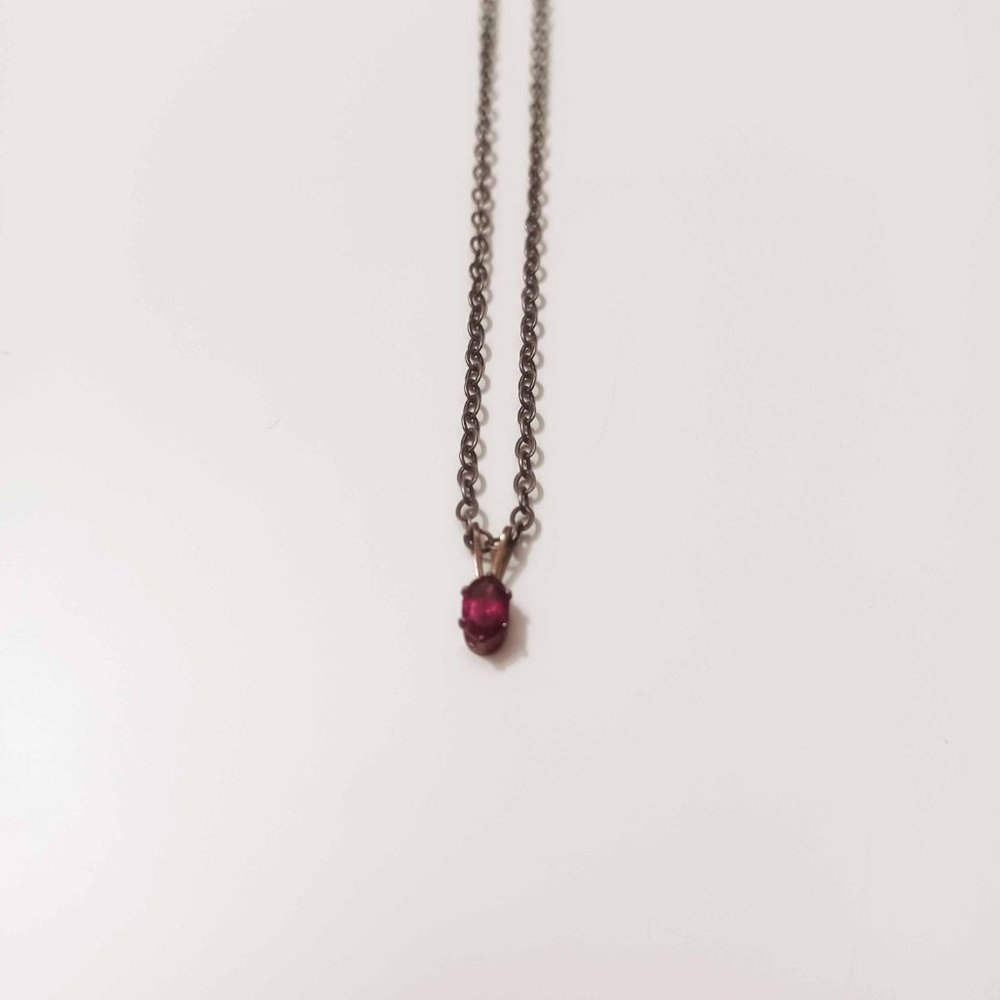 Dark Gothic Tiny Ruby Necklace - image 3